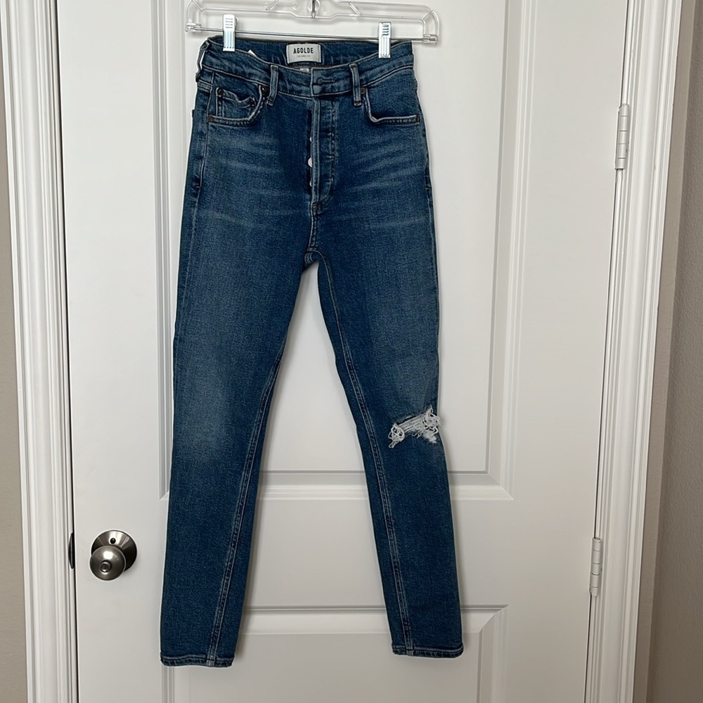 Agolde Nico High Rise Slim Jeans in Shoreline 23